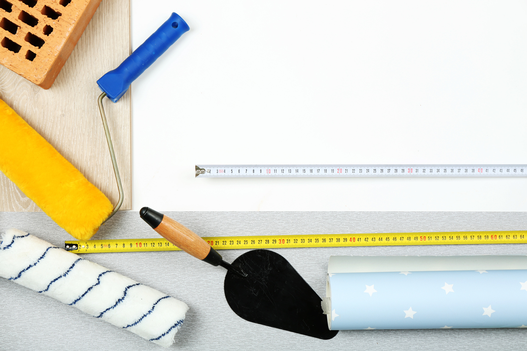 Flatlay of Building Tools and Materials